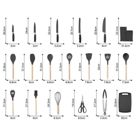 Kit Completo Jogo de Cozinha Silicone ChefFlex 19