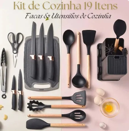 Kit Completo Jogo de Cozinha Silicone ChefFlex 19